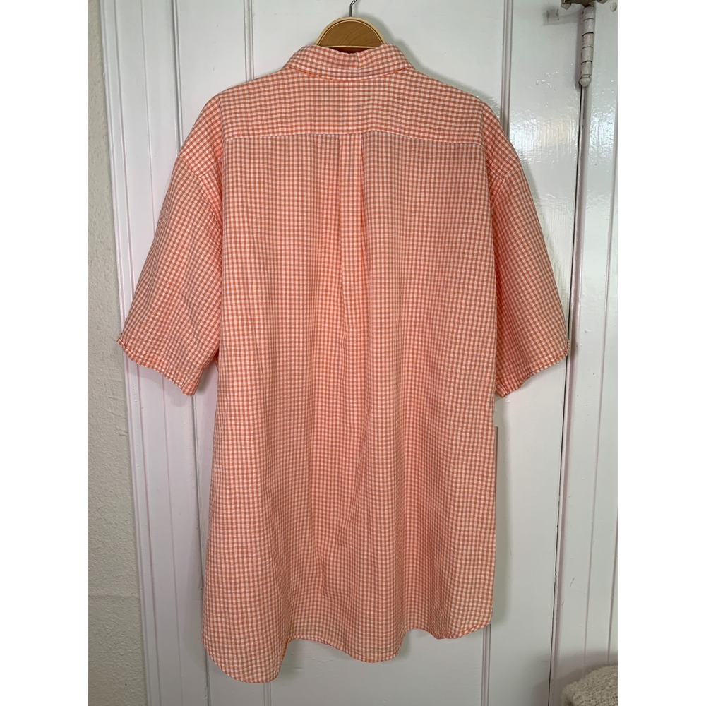 Polo Ralph Lauren Orange Gingham Seersucker Sport Shirt Classic Fit / 3XL T - Picture 2 of 16